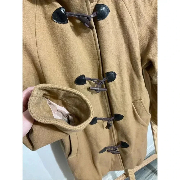 Vintage Stephanie Mathews Wool Women’s Duffle Coat size 3/4 Toggle Closure Hoode - Picture 4 of 10